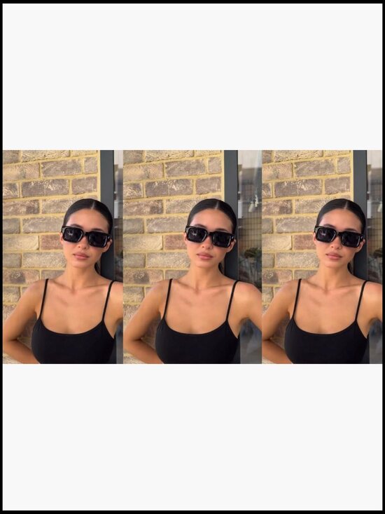 Classic Square Thick Frame Sunglasses, Chunky Black Shades main image 6